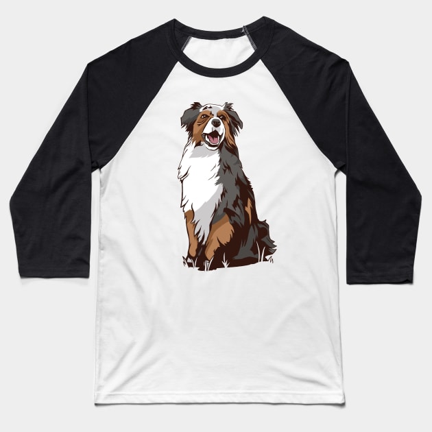 Australian Shepherd Dogs Baseball T-Shirt by animales_planet